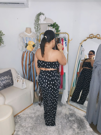 Set Crop Top y Pantalón Polka Dots