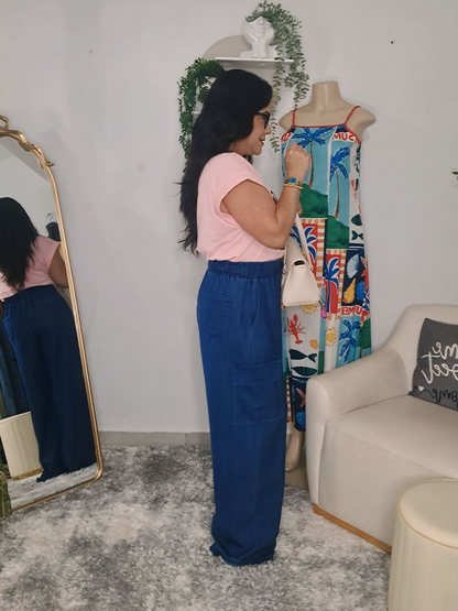 Denim Cargo Pants