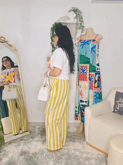 Lemon Stripe Pants