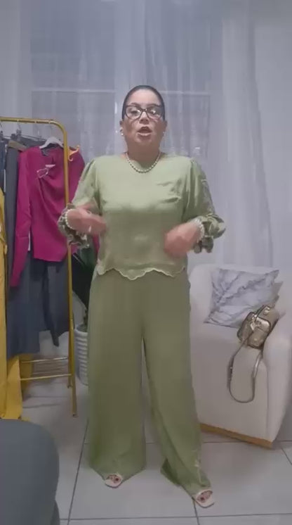 Embroidery details green set